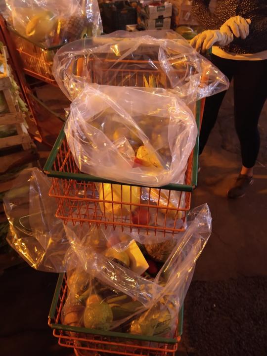 Foto 13 de 15 — Voluntários começam a separação de alimentos; entenda como será a distribuição